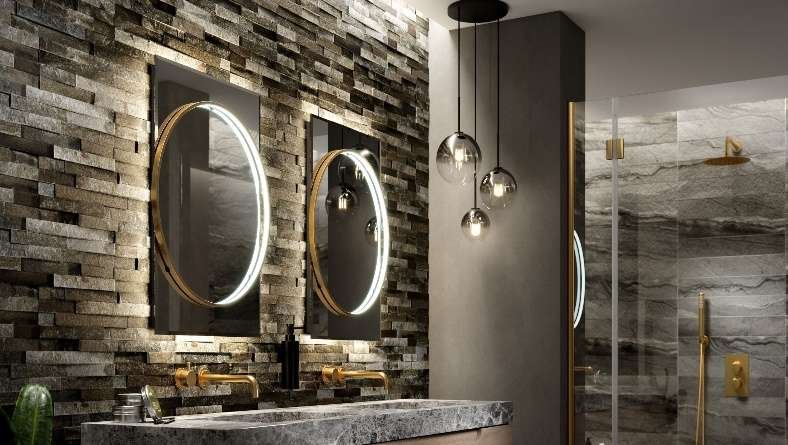 What are the current trends in bathroom mirrors? - Pebble Grey